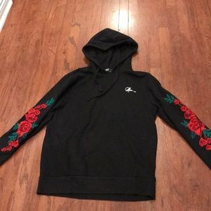 Black hoodie with roses